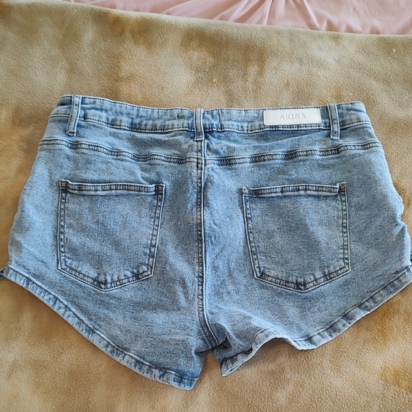 XL AKIRA LACE UP DAISY DUKE DENIM Micro SHORTS - Picture 3 of 9